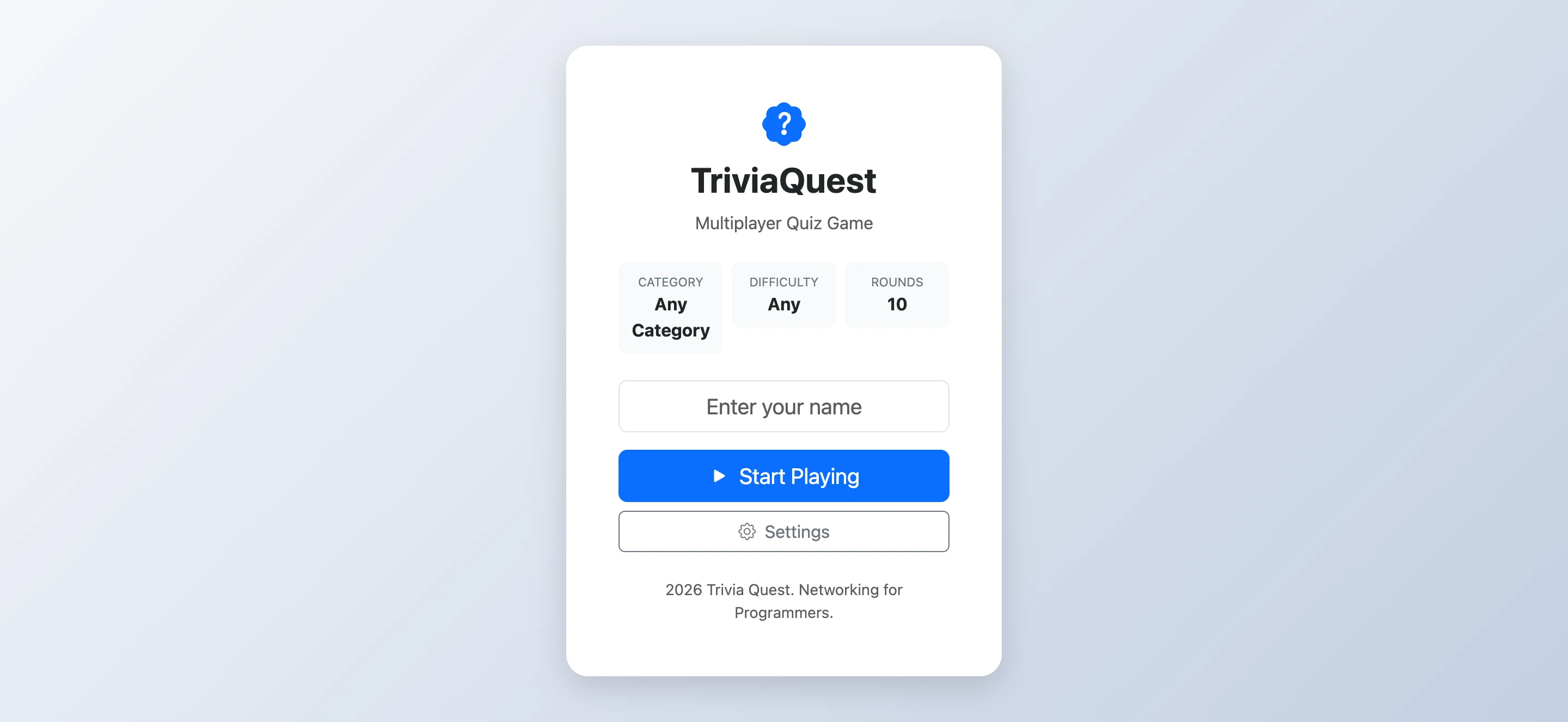 TriviaQuest overview